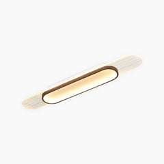 Ceiling Wall Light Oval Linear LED Walnut Color