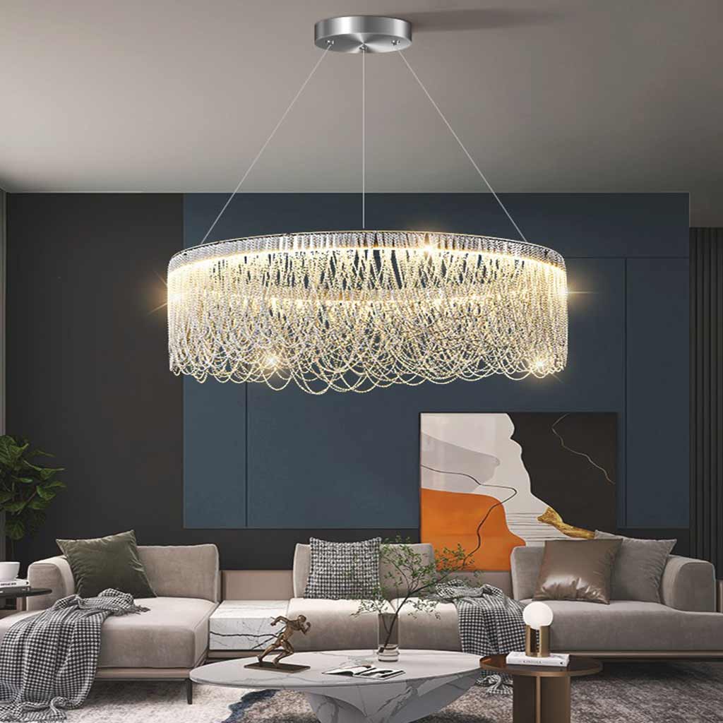 Chandelier Aluminum Chain Tassel Living Room