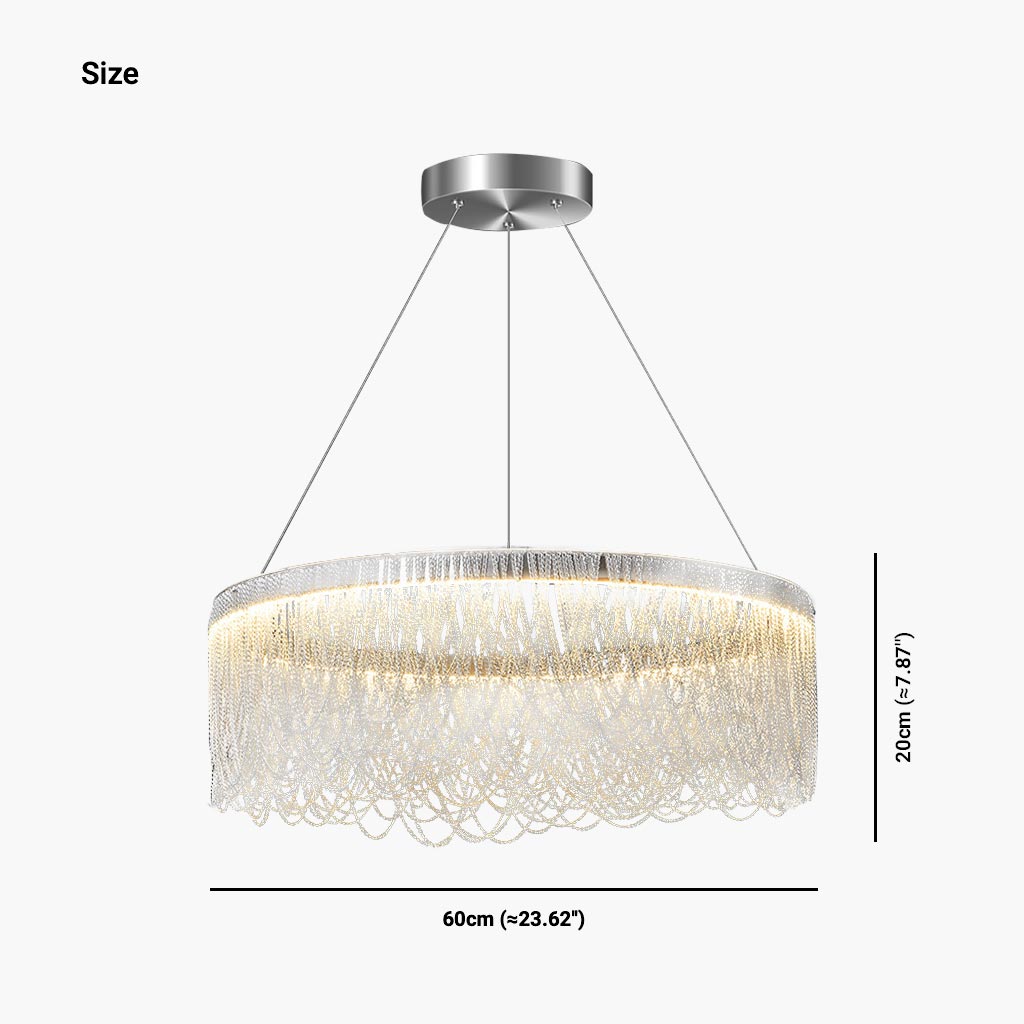 Chandelier Aluminum Chain Tassel Size