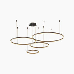 Chandelier Aluminum Four Rings Black
