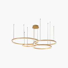 Chandelier Aluminum Four Rings Gold