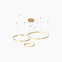 Chandelier Aluminum Three Rings Gold