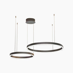 Chandelier Aluminum Two Rings Black