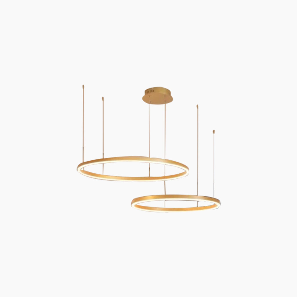 Chandelier Aluminum Two Rings Gold
