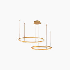 Chandelier Aluminum Two Rings Gold