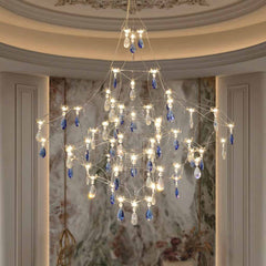 Chandelier Ambient Shiny Mira Blue Crystal LED