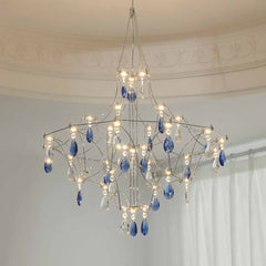 Chandelier Ambient Shiny Mira Blue Crystal LED
