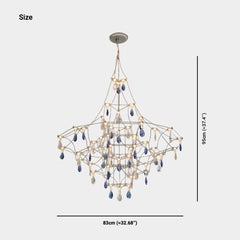 Chandelier Ambient Shiny Mira Blue Crystal LED