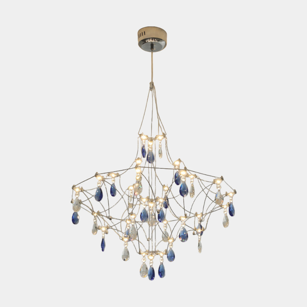 Chandelier Ambient Shiny Mira Blue Crystal LED