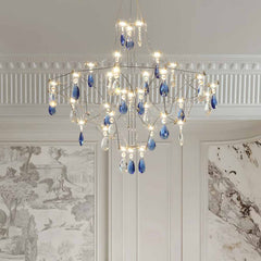 Chandelier Ambient Shiny Mira Blue Crystal LED