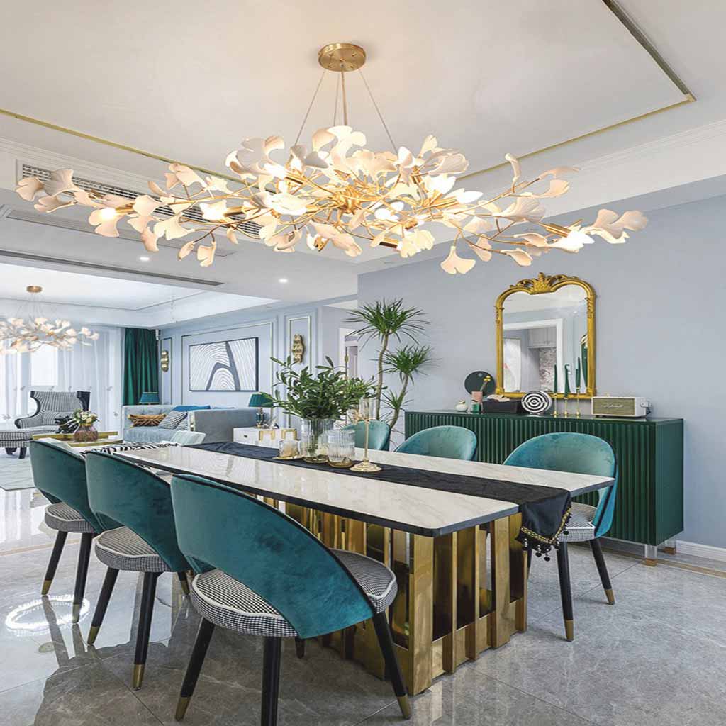 Chandelier Artistic Decorative Ginkgo Leaves Dining Room