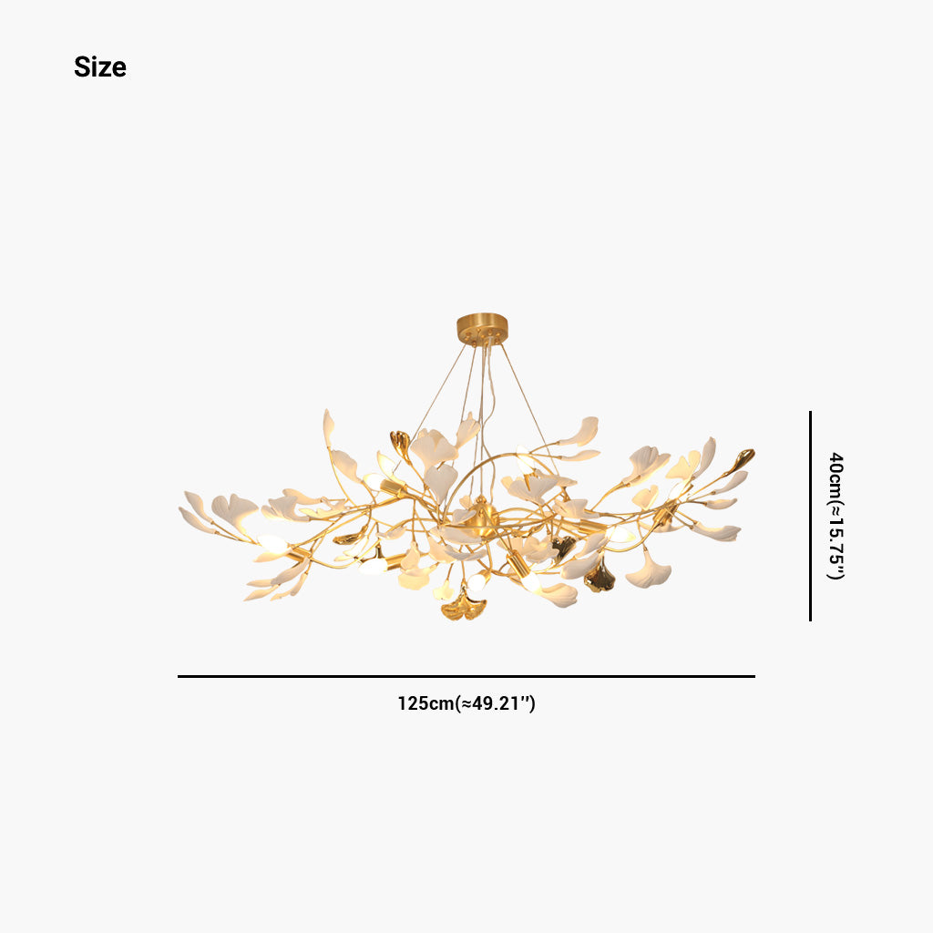 Chandelier Artistic Ginkgo Leaves Size