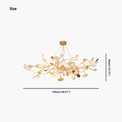 Chandelier Artistic Ginkgo Leaves Size
