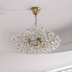 Chandelier Artsitic Branch Crystal Flower Petal, Gold