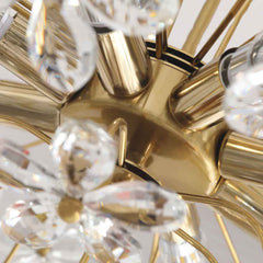 Chandelier Artsitic Branch Crystal Flower Petal, Gold