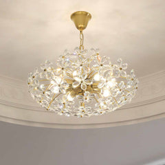 Chandelier Artsitic Branch Crystal Flower Petal, Gold