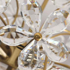 Chandelier Artsitic Branch Crystal Flower Petal, Gold