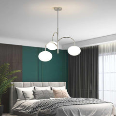 Chandelier Bauhaus Chrome Glass Globe Bedroom