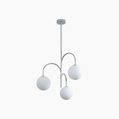 Chandelier Bauhaus Chrome Glass Globe