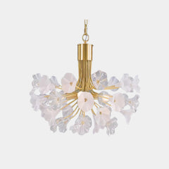 Chandelier Beautiful Brass Branch Glass Jasmine Flower Gold