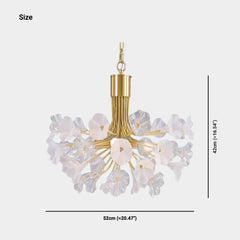 Chandelier Beautiful Brass Branch Glass Jasmine Flower Silver Size