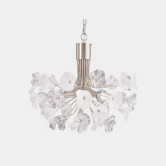 Chandelier Beautiful Brass Branch Glass Jasmine Flower Silver