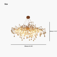 Chandelier Branch Brass Water Drop Size