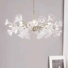 Chandelier / Ceiling Light Branch Flower Jasmine, Silver