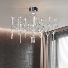 Chandelier Ceiling Light Mira Crystal LED Chrome Corner