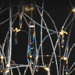 Chandelier Ceiling Light Mira Crystal LED Chrome Detail 