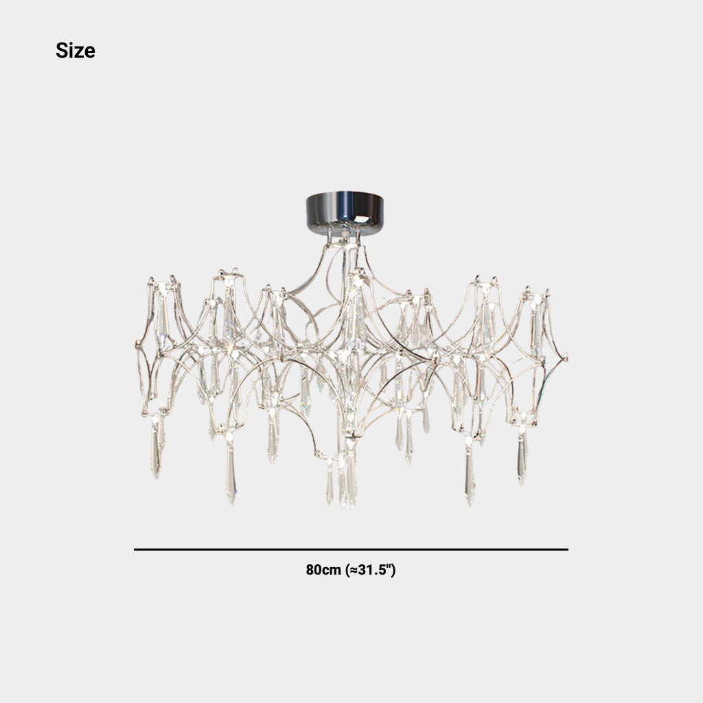 Chandelier Ceiling Light Mira Crystal LED Chrome Size