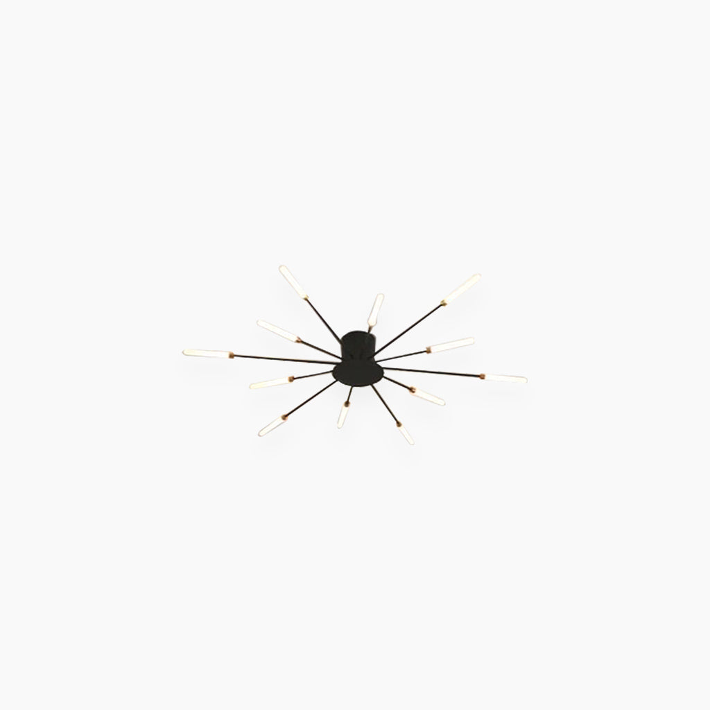 Chandelier Ceiling Light Starburst Black 12 Heads