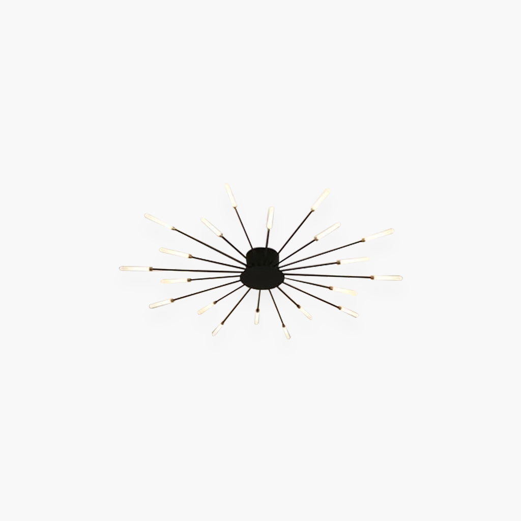 Chandelier Ceiling Light Starburst Black 18 Heads