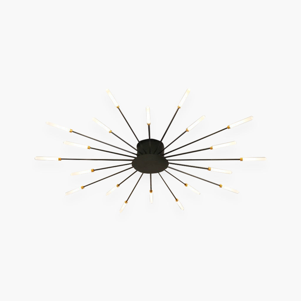 Chandelier Ceiling Light Starburst Black 20 Heads