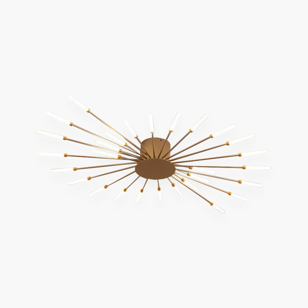 Chandelier Ceiling Light Starburst Gold 28 Heads