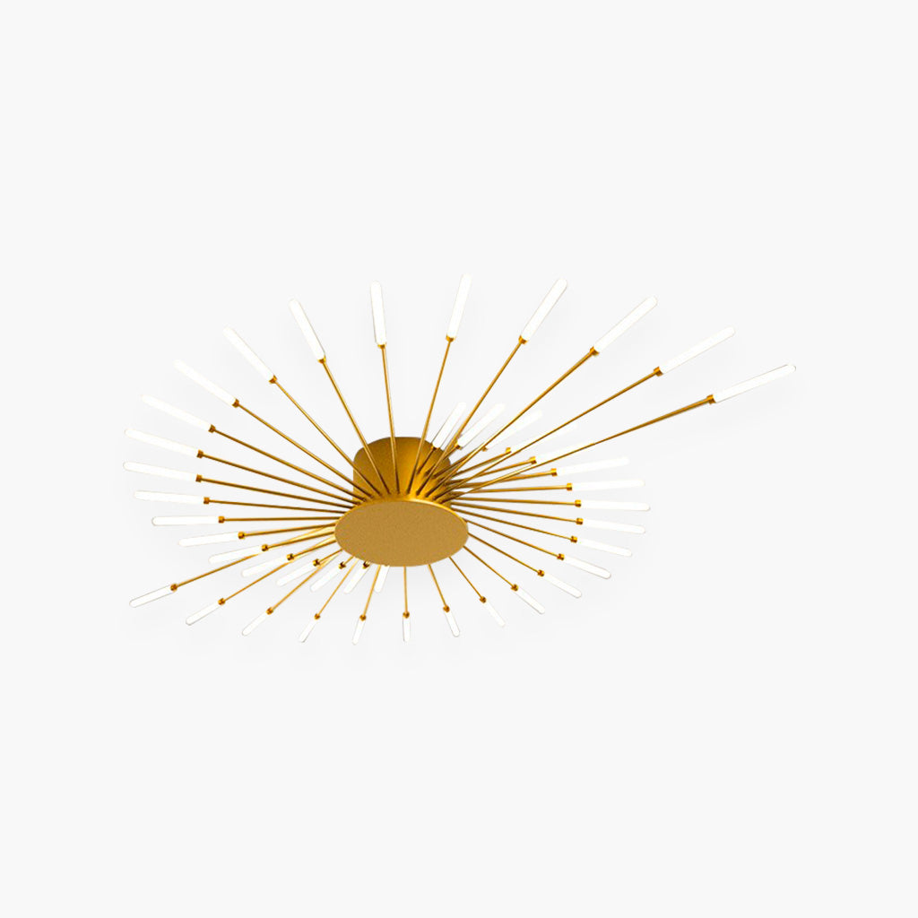 Chandelier Ceiling Light Starburst Gold 42 Heads