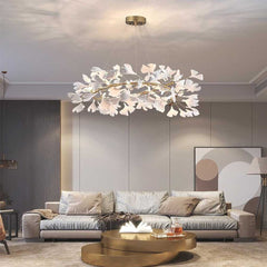 Chandelier Ceramic Ginkgo Leaves Living Room