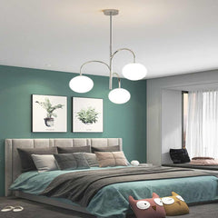 Chandelier Chrome Glass Globe Bedroom