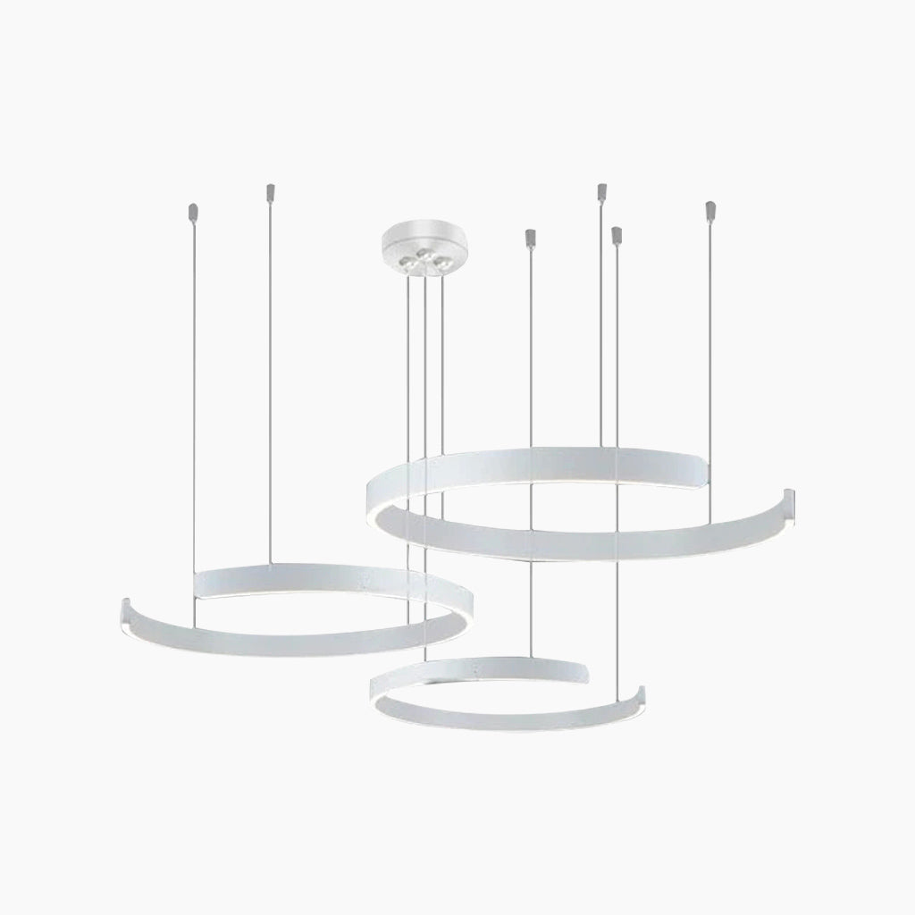 Chandelier Minimalist Stylish Hanging Circular Ring LED 4 Colors White 3 Rings Dia40cm 60cm 80cm 15.75 23.62 31.5 108W