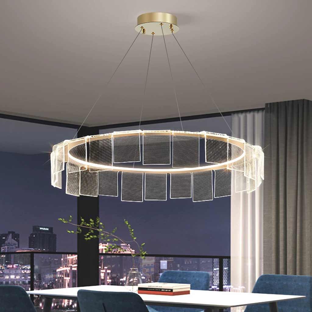 Chandelier Circular Round Ring Acrylic LED Dining Table