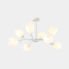 Chandelier Cream Branch Plastic Flower Tulip White