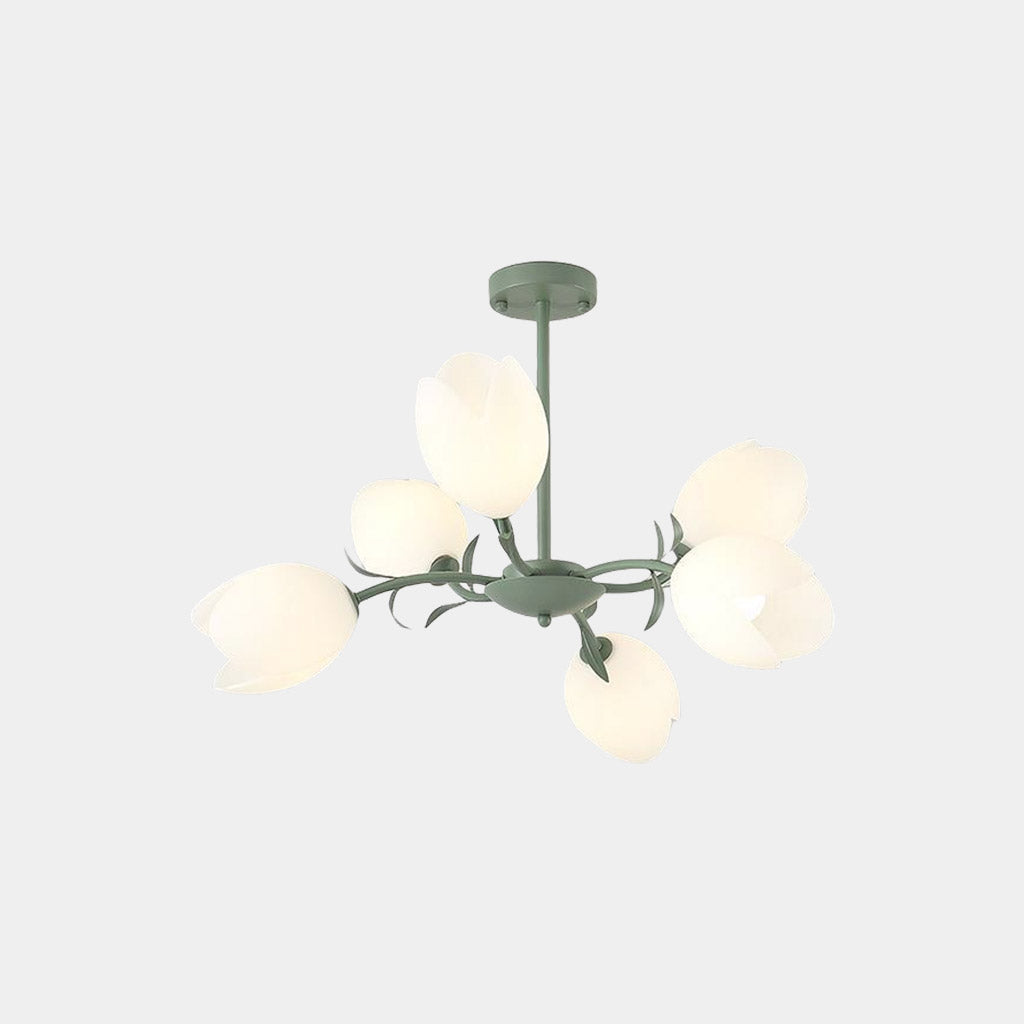 Chandelier Cream Branch Plastic Flower Tulip