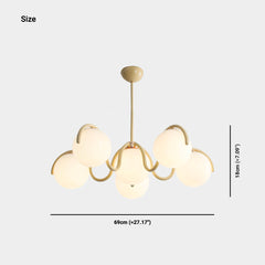 Chandelier Cream Curved Glass Ball Multi Globe Size