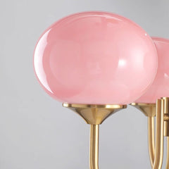 Chandelier Cream Glass Ball Pink Shade