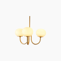 Chandelier Cream Glass Ball White 3 Heads