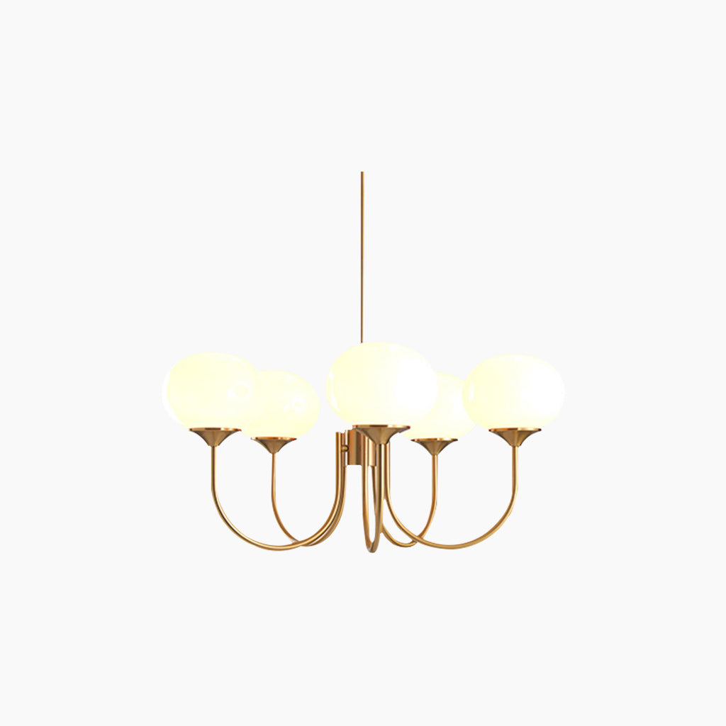 Chandelier Cream Glass Ball White 5 Heads