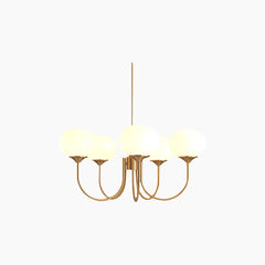 Chandelier Cream Glass Ball White 5 Heads