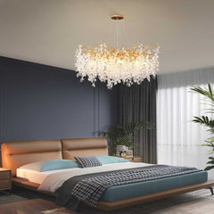 Chandelier Crystal Branch Round Bedroom