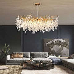 Chandelier Crystal Branch Round Living Room