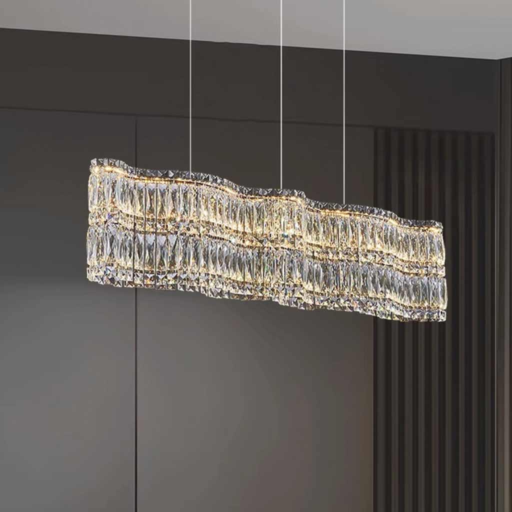 Chandelier Crystal LED Dimmable Rectangle Room